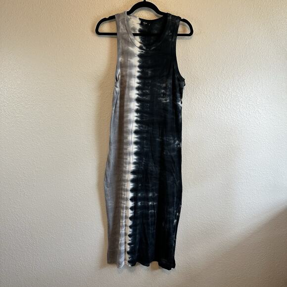 Rails Womens Tie Dye Print Tank Midi Dress Grey Blue Black Cotton Small Beach - Picture 3 of 9